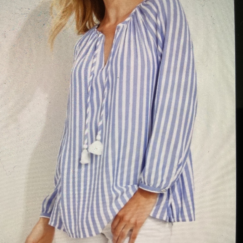 Women’s Vineyard Vines Sail Stripe Savannah Popover Top, Size XS